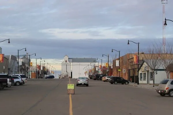 Aerial view of Killam, Alberta — agricultural drone services by UAV AG