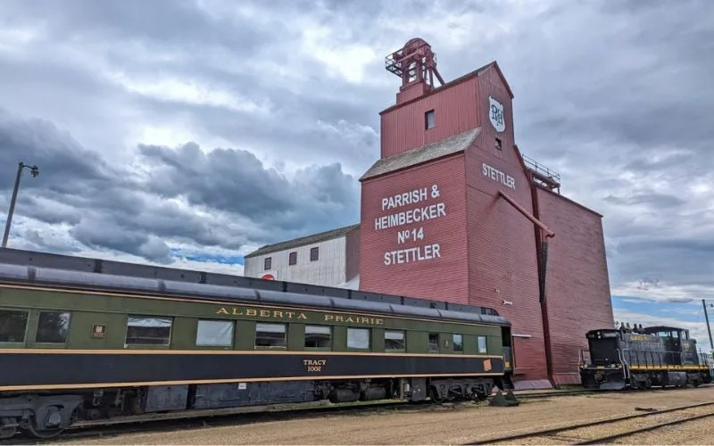Aerial view of Stettler, Alberta — agricultural drone services by UAV AG